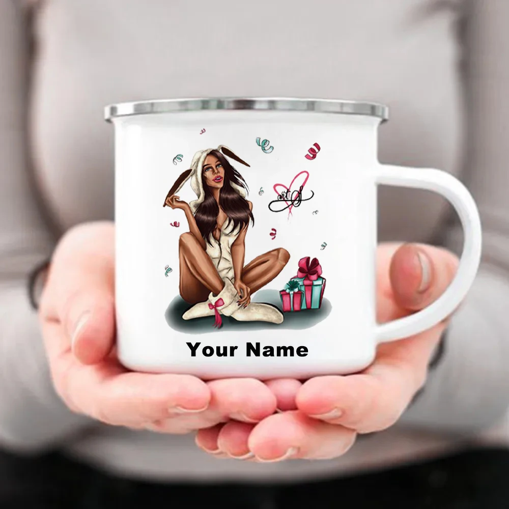Coffee Tea Name - Taza esmaltada personalizada con tu nombre,