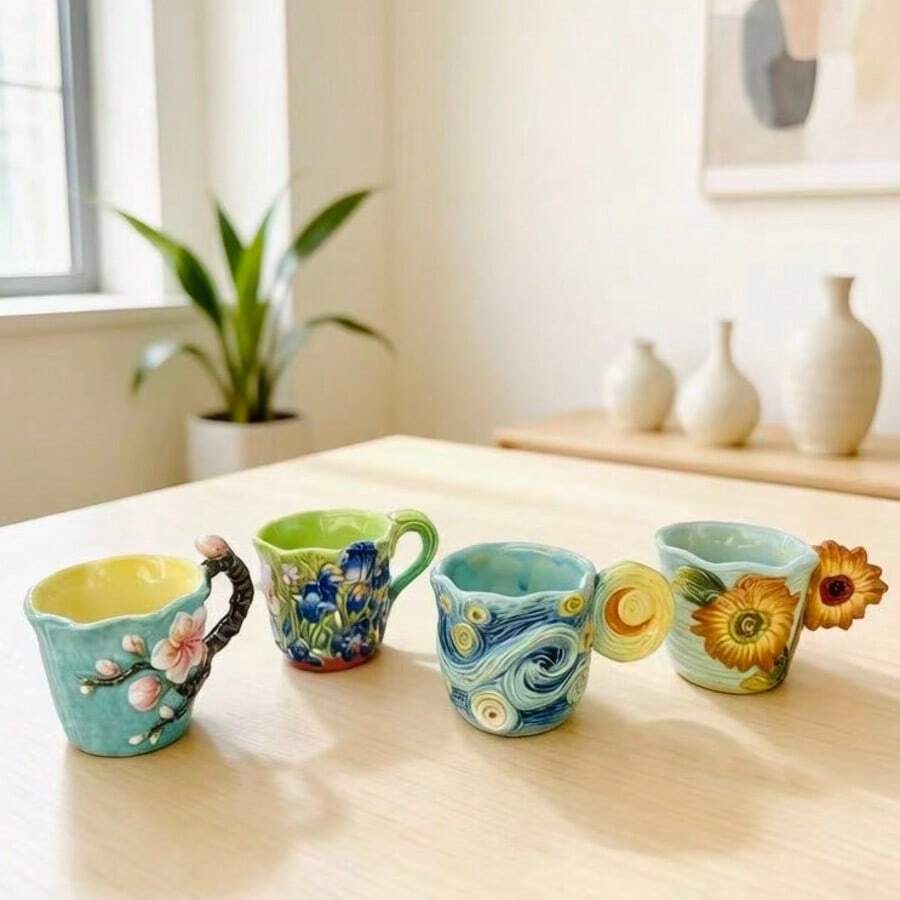 Coffee Tea Van - Juego de 4 tazas de café
