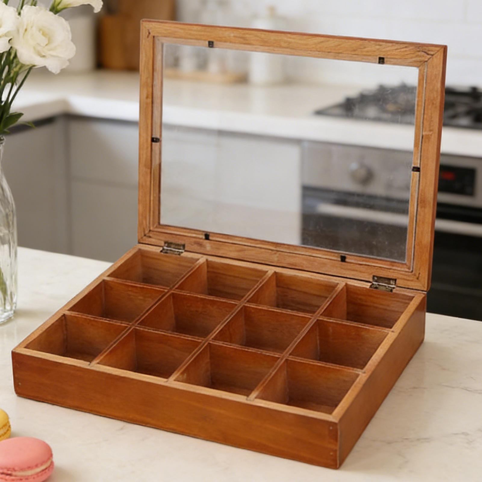 Coffee Tea Drawer Organizer - Caja de Madera para Guardar Bolsitas