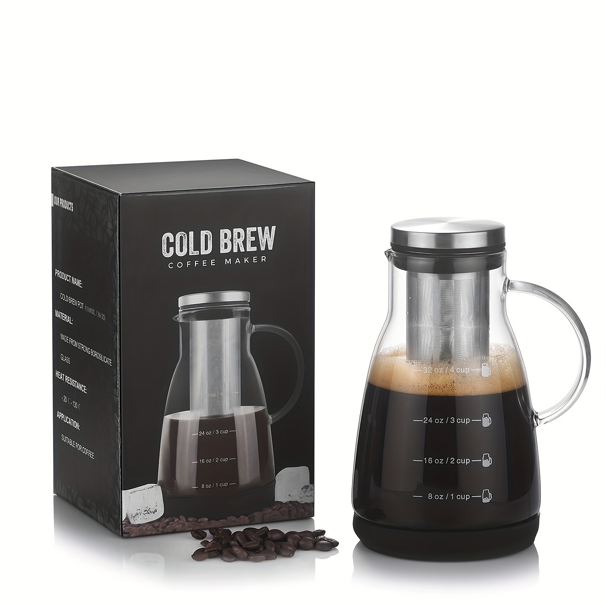 Juice Tea Coffee - Jarra de Vidrio Clásica de 24oz
