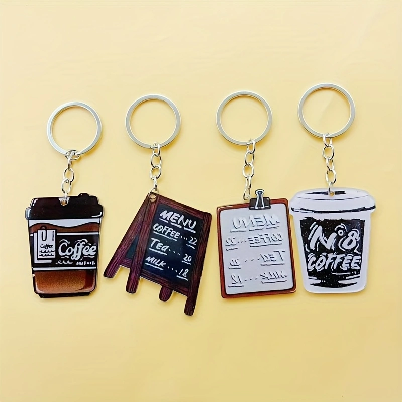 Coffee & Tea Haus - Llavero de acrílico con forma de