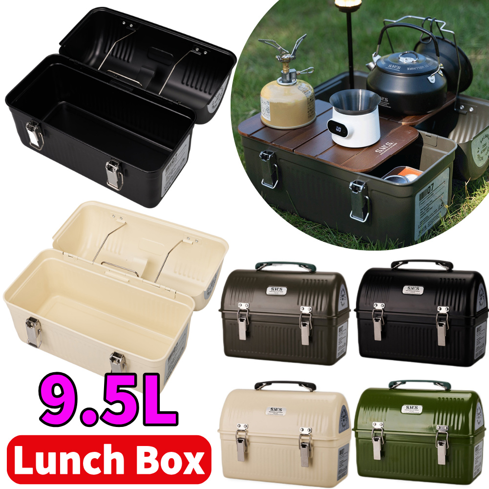 Coffee Tea Drawer Organizer - Fiambrera de Metal Vintage de 9,5l