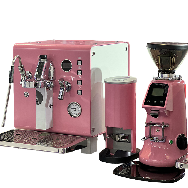 Coffee & Tea Haus - Cafetera Profesional Rosa Semiautomática para Espresso,