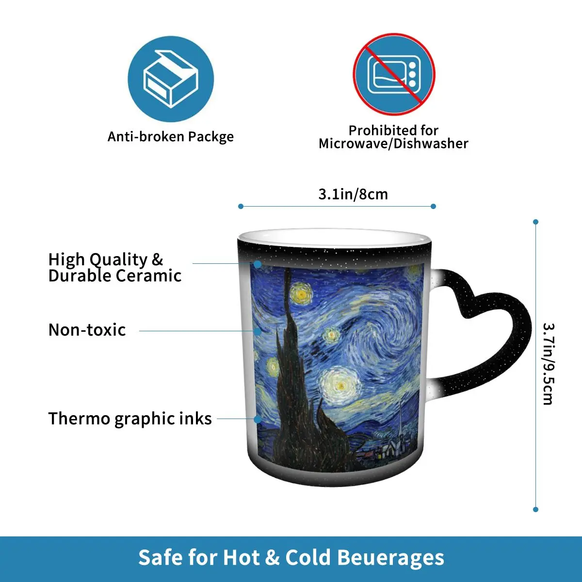 Taza de Van Gogh, Divertida Ta - Coffee Tea Van reseña y precio