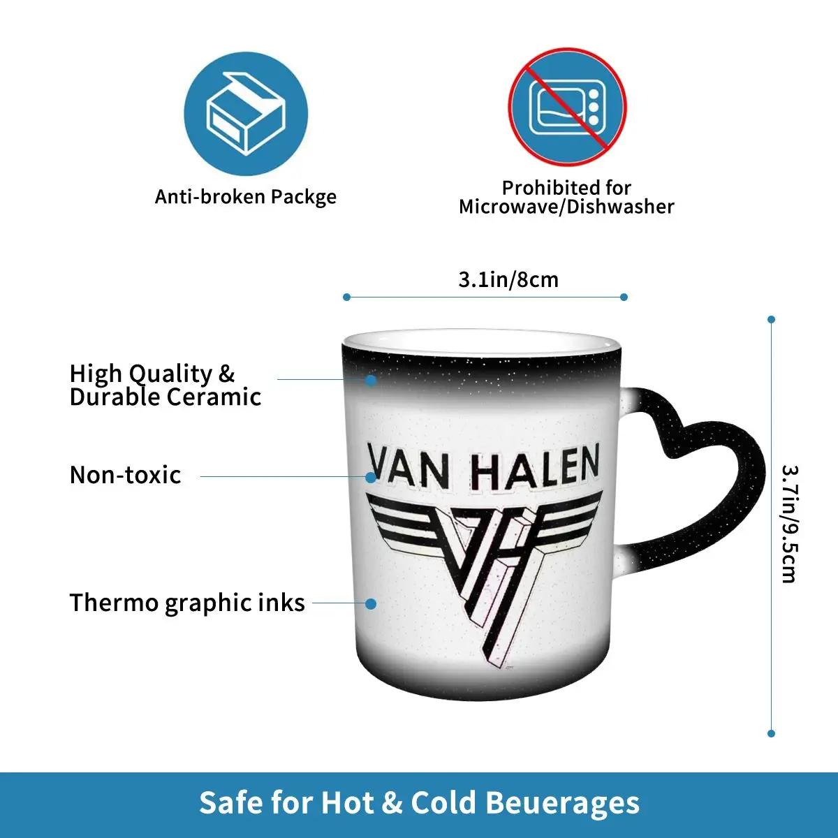 Taza con logotipo de Van Halen - Coffee Tea Van reseña y precio