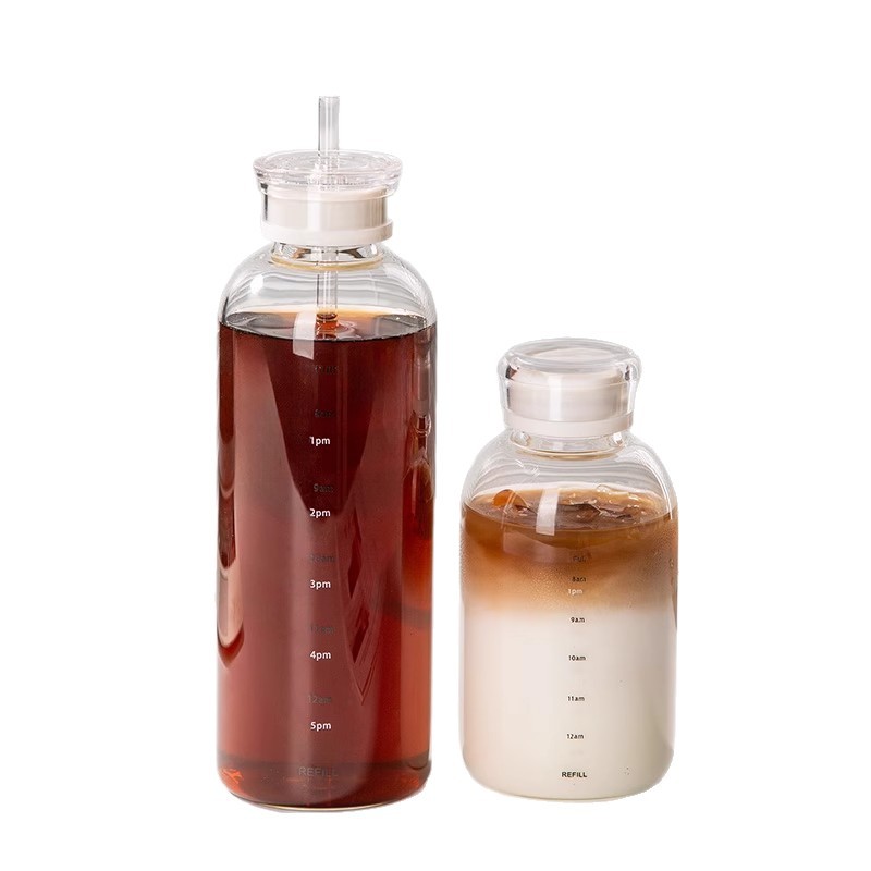 Botella de agua de vidrio con  - Juice Tea Coffee reseña y precio