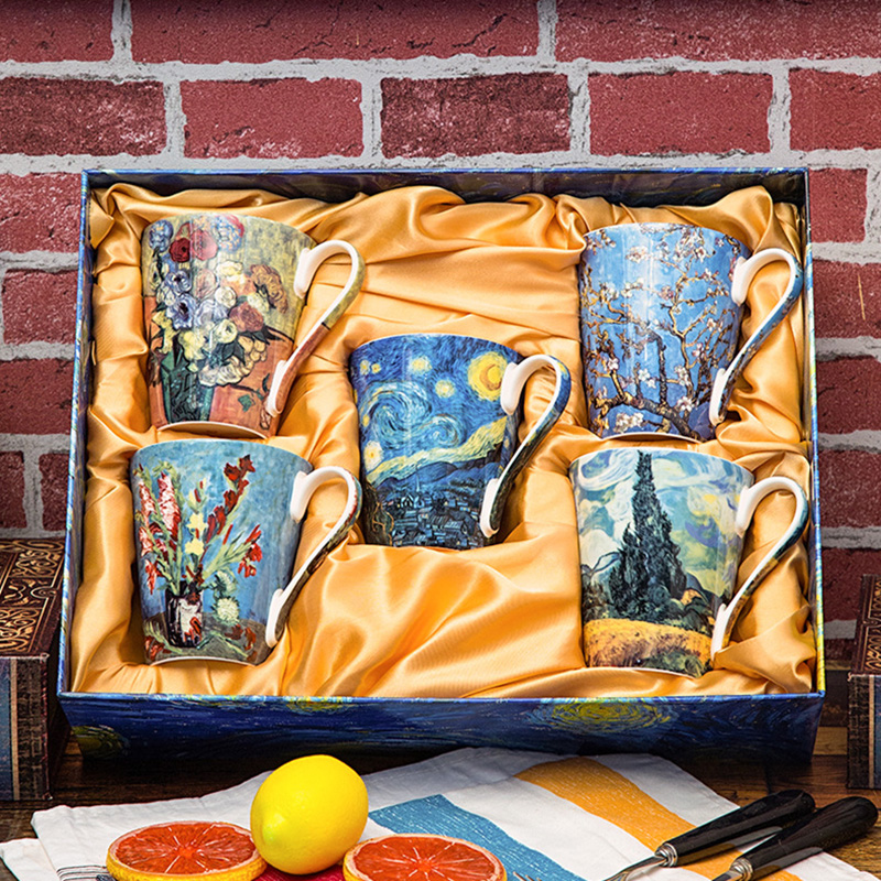 Juego de 5 uds. De tazas artís - Coffee Tea Van reseña y precio